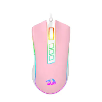 MOUSE GAMER REDRAGON COBRA M711PW ROSA/BRANCO USB LED RGB