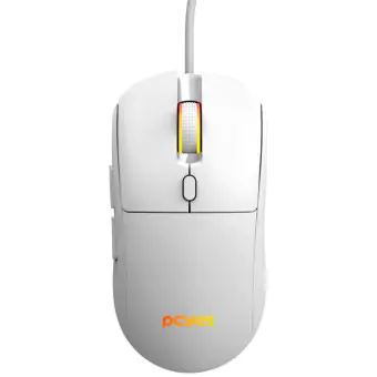 MOUSE GAMER PCYES BASARAN WHITE GHOST 12400 DPI RGB 6 BOTOES - PMGBRWG