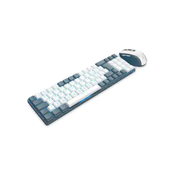 KIT COMBO TECLADO E MOUSE REDRAGON BS-8772 CINZA E BRANCO