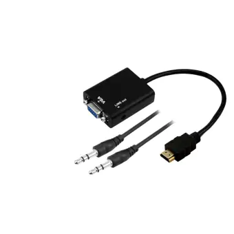 ADAPTADOR CONVERSOR HDMI (M) X VGA (F) CHIP SCE PRETO