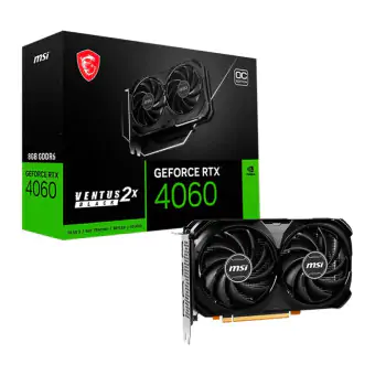 PLACA DE VÍDEO MSI GEFORCE RTX 4060 2X BLACK OC 8GB GDDR6 128BIT