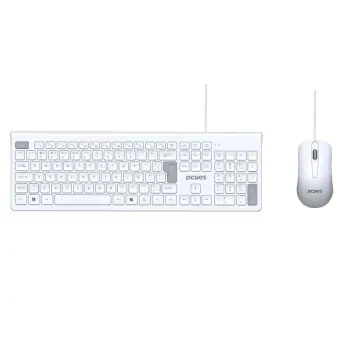 KIT TECLADO/MOUSE SEM FIO PCYES SOFT BRANCO WIRELESS