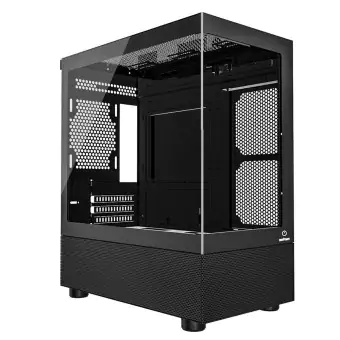 GABINETE GAMER ONE POWER CRYSTAL PRETO LATERAL VIDRO TEMPERADO M-ATX