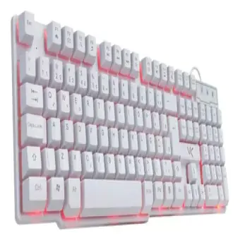 TECLADO GAMER VINIK VX HYDRA BRANCO USB LED VERMELHO