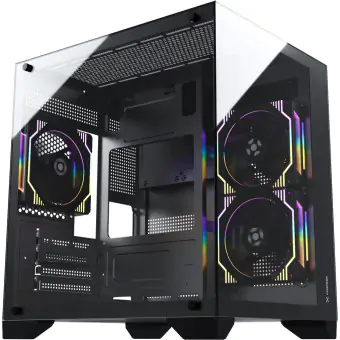 GABINETE GAMER FORTREK CLARITY PRETO
