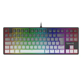 TECLADO GAMER MECANICO REDRAGON DAKSA PRETO E CINZA K576GG-RGB
