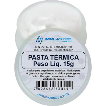 PASTA TERMICA DE SILICONE 15G IMPLASTEC