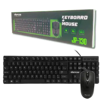 KIT TECLADO E MOUSE COM FIO VERDE JP-130