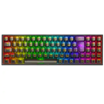 TECLADO GAMER MECANICO REDRAGON POLLUX PRO RGB WIRELESS BLUETOOTH SWITCH CRYSTAL ABNT2 PRETO