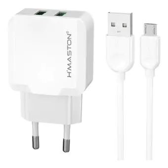 CARREGADOR 4.1A 2 USB COM CABO V8 H MASTON Y18-1 V8