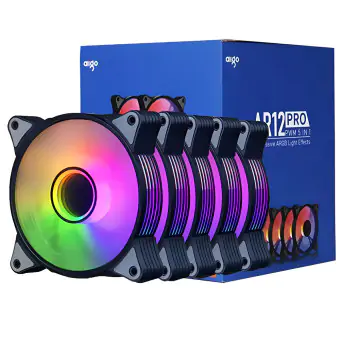 KIT COOLER 3 EM 1 AIGO AR12 12X12 ARGB PRETO