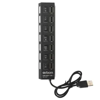 HUB USB 2.0 COM 7 PORTAS EXBOM UH-2S7