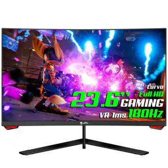 MONITOR GAMER SHARINGAN 23.6 FULL HD 180HZ 1MS CURVO FREESYNC, HDMI/DP GNSCB-24180-FHD