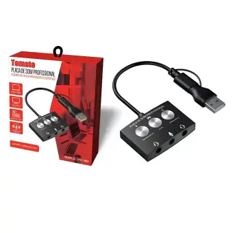 PLACA DE SOM PROFISSIONAL USB/TYPE-C E CONVERSOR DE VOZ TOMATE MTS-007