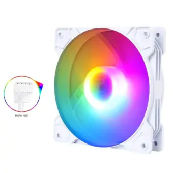 COOLER FAN ROUND 5 CYCLONE FORWARD MOLEX RAINBOX 120MM WHITE BOX