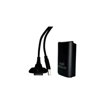 KIT BATERIA RECARREGAVEL COM CABO 2.7M PARA CONTROLE XBOX 360