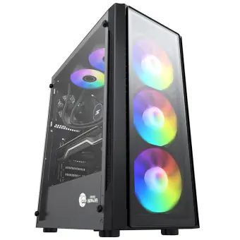 GABINETE GAMER NINJA FURIA, MID TOWER, VIDRO TEMPERADO, M-ATX, SEM FONTE, COM 3 FANS GN-CS-FRMTB3F