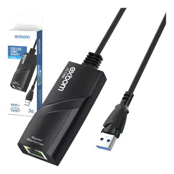 ADAPTADOR DE REDE USB 3.0 RJ 45 GIGABIT EXBOM UL-1200