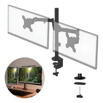 SUPORTE 2 MONITORES 17 A 32 ACO PRETO