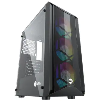GABINETE GAMER NINJA LEAF, MID TOWER, VIDRO TEMPERADO, M-ATX-BLACK, SEM FONTE, COM 3 FANS GN-CS-LFMT