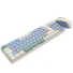 KIT COMBO TECLADO E MOUSE REDRAGON BS-8772 AZUL E CREME - Imagem: 1