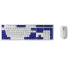 KIT TECLADO E MOUSE SEM FIO AKKO MX108 BRANCO E AZUL - Imagem: 1