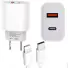 CARREGADOR TURBO SAIDA TYPE C E USB COM CABO TYPE C + LIGHTNING FKT-PD295 - Imagem: 1